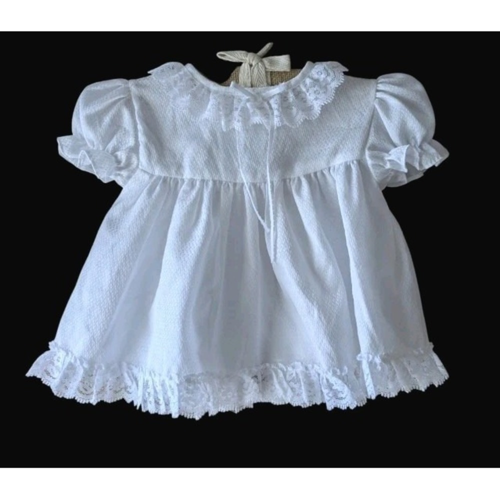 Vtg Toddle Time Dress White Smocked Bloomers Baby JC Penney Sz 12 Months Baptism